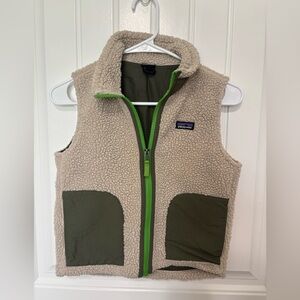 Patagonia Olive Green Sherpa Fleece Vest